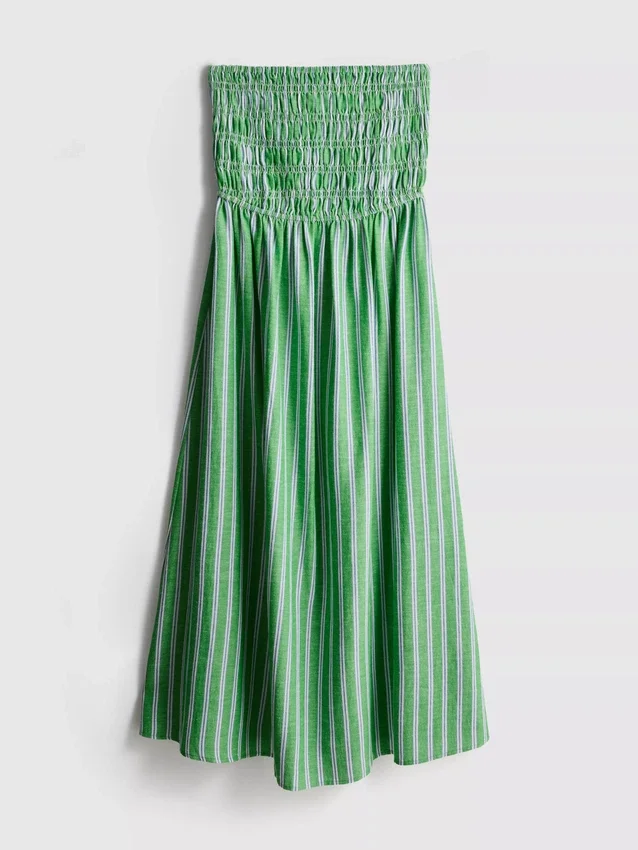 The Primark Scene | Rypytetty raidallinen bandeau-midimekko
