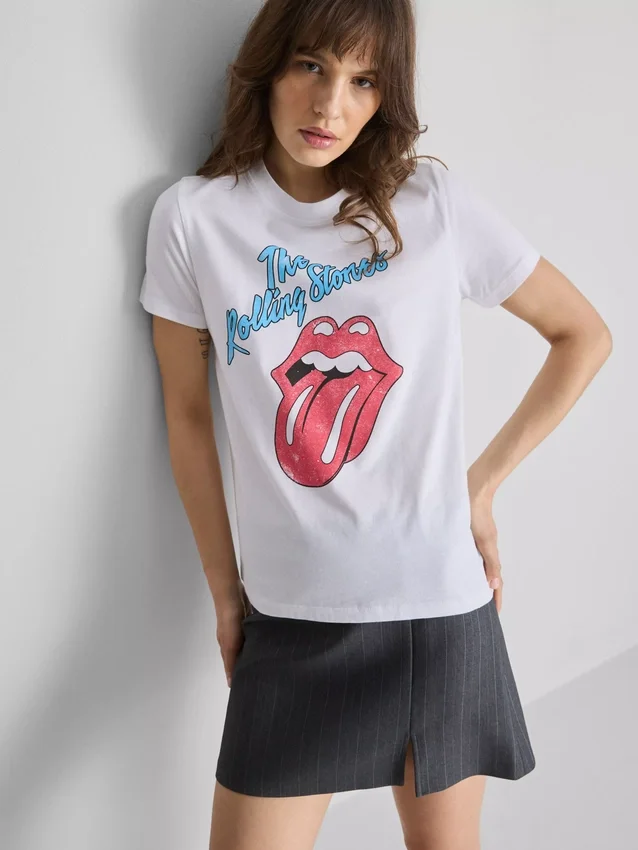 The Rolling Stones -puuvillainen graafinen t-paita