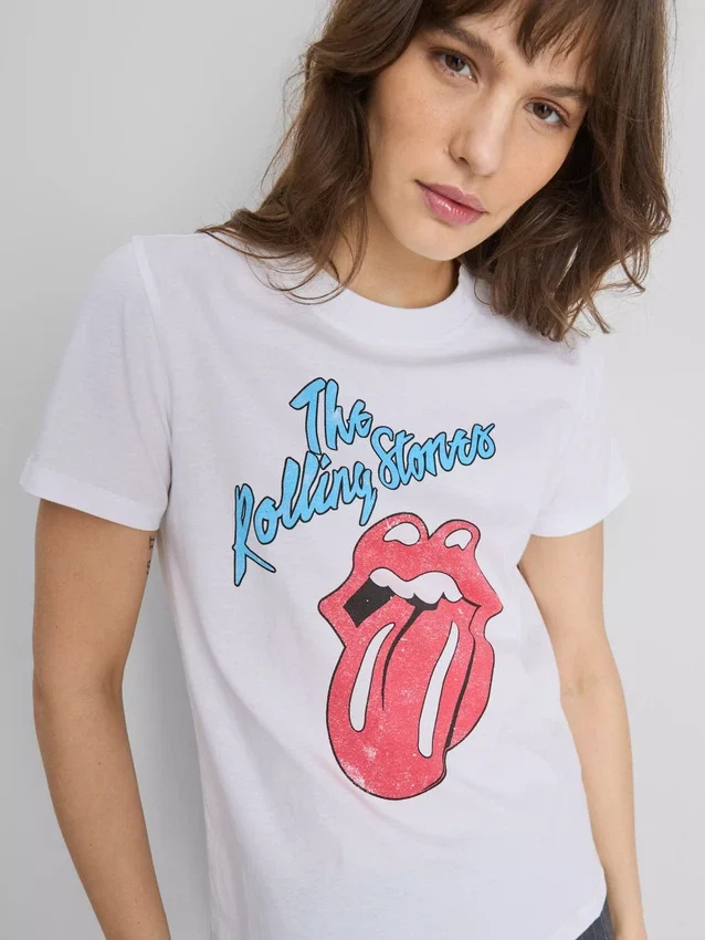 The Rolling Stones -puuvillainen graafinen t-paita