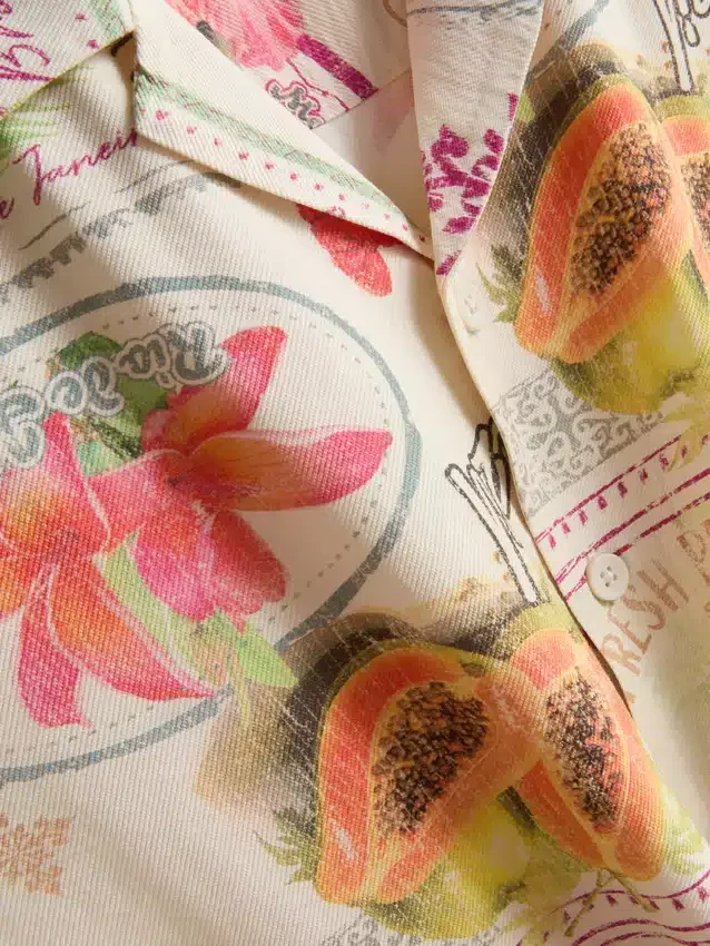 Tropical Postcard -lyhythihainen shortsit-tyyppinen kauluspaita