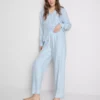 Twill-kangasta valmistetut boyfriend-pyjamat