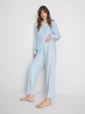 Twill-kangasta valmistetut boyfriend-pyjamat