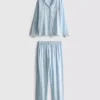 Twill-kangasta valmistetut boyfriend-pyjamat