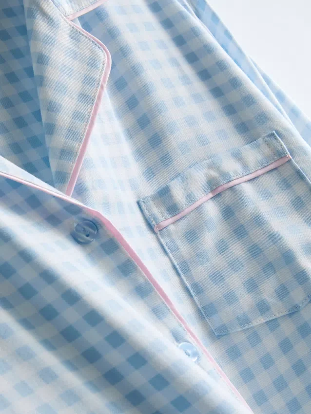 Twill-kangasta valmistetut boyfriend-pyjamat