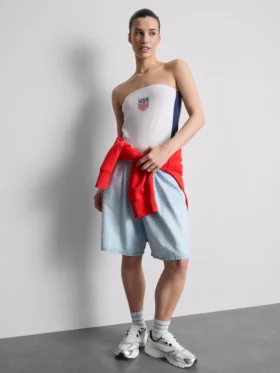 USA Soccer -bandeau-toppi, jossa on runsaasti puuvillaa