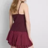 V-kaula-aukkoinen babydoll-top