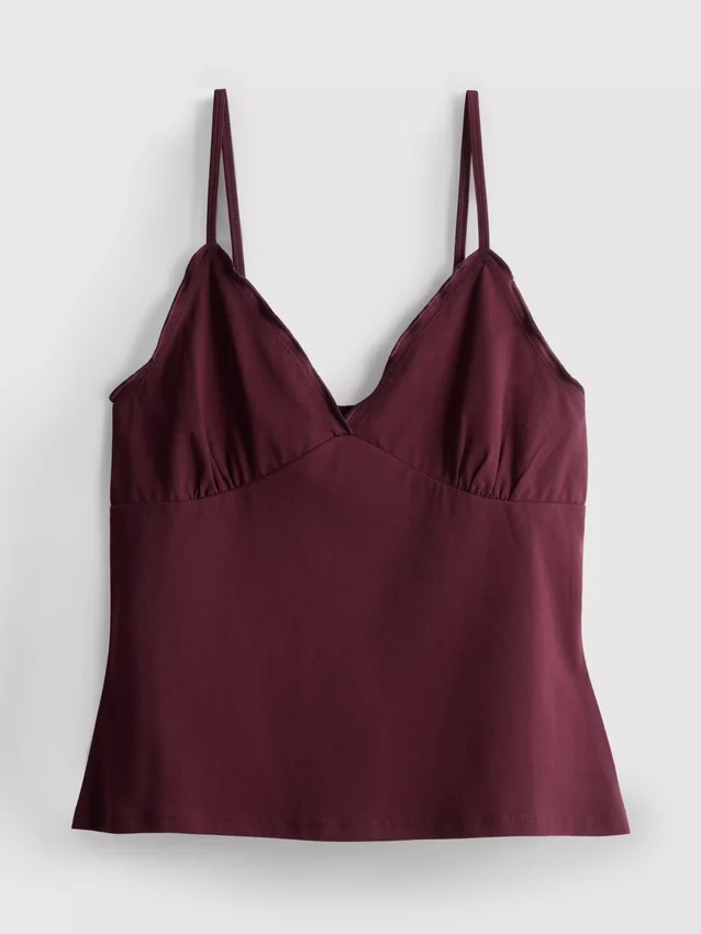 V-kaula-aukkoinen babydoll-top