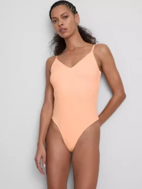 V-kaula-aukkoinen olkaimellinen bodysuit