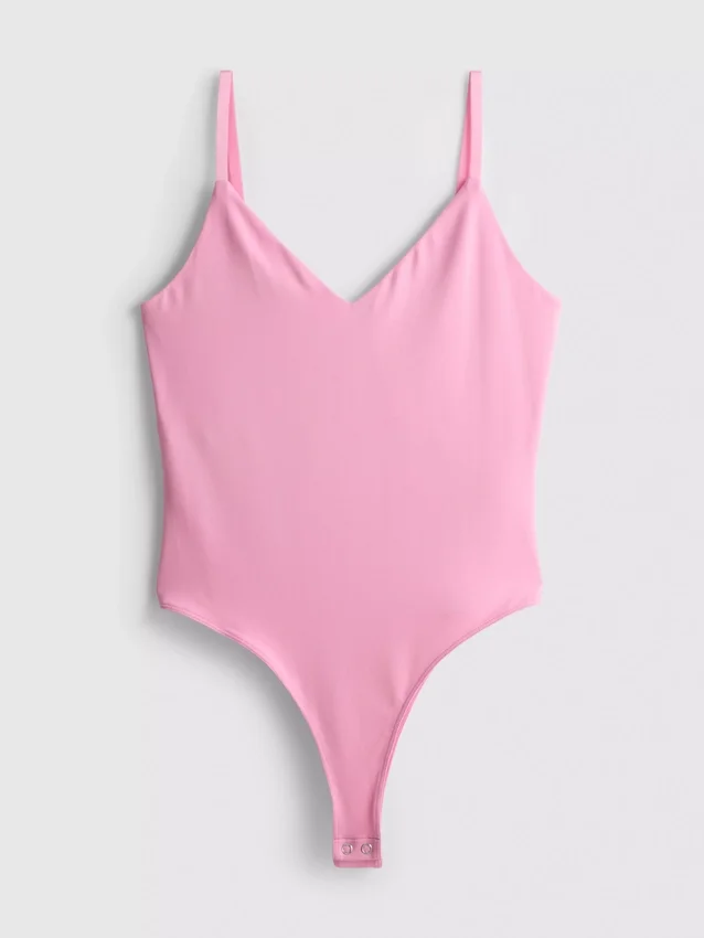 V-kaula-aukkoinen olkaimellinen bodysuit